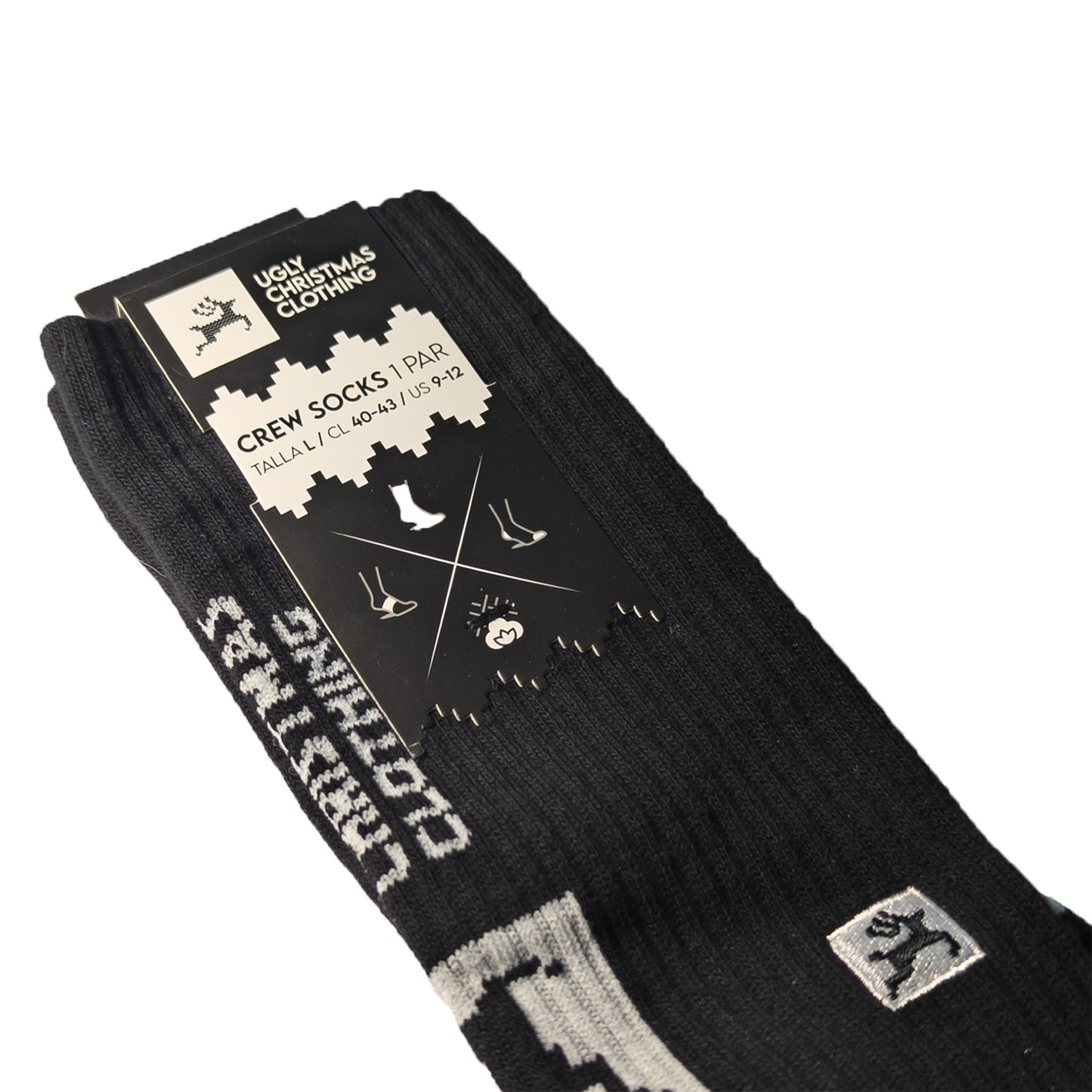 Crew Socks Black Lewis