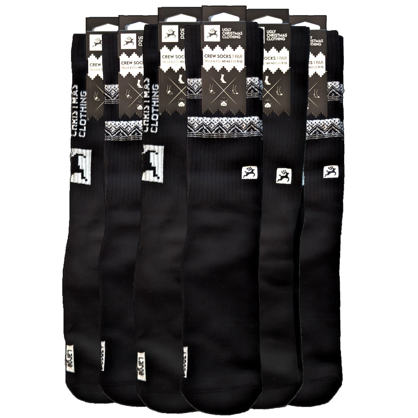 6-pack Black Crew Socks